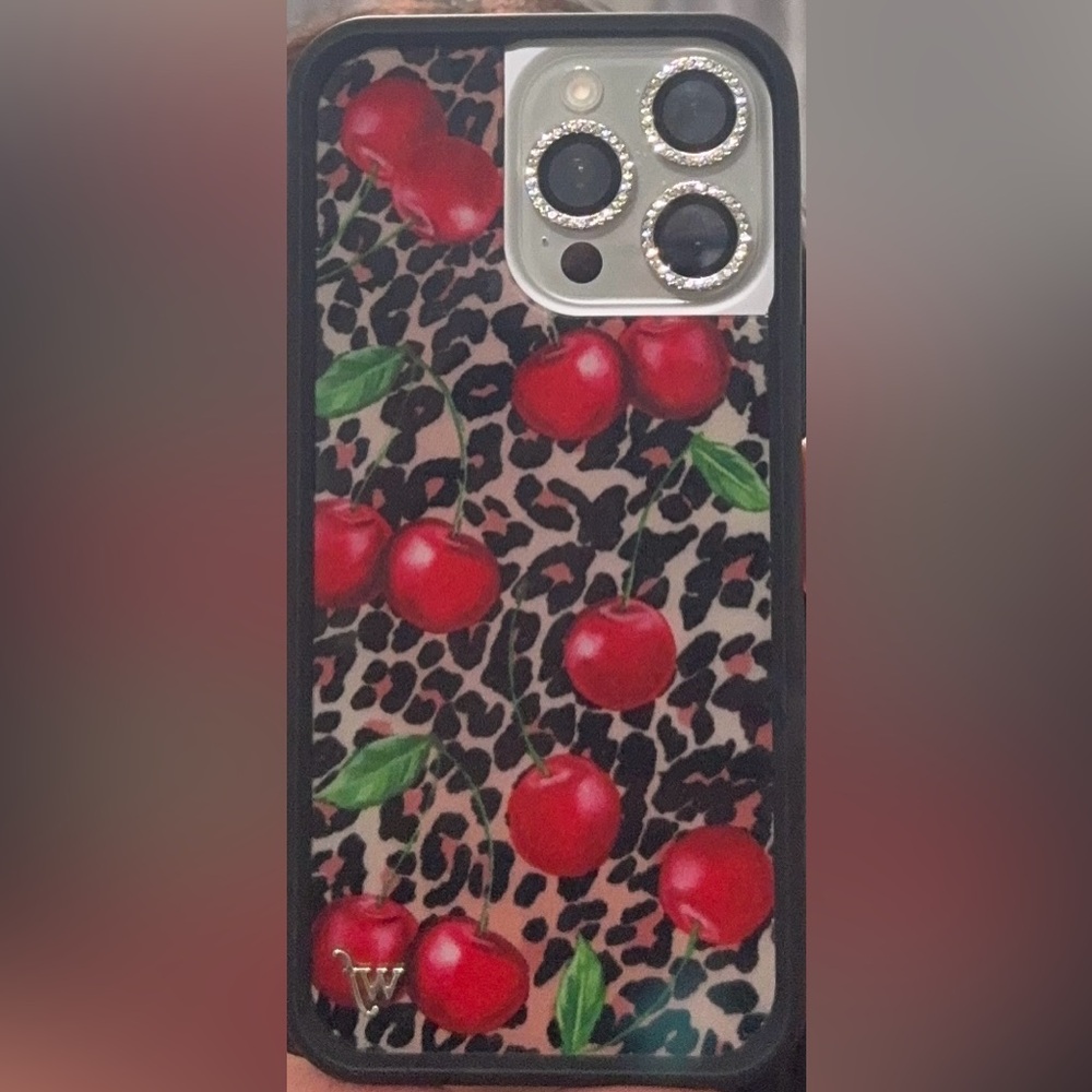 Wildflower Cherry Leopard Print iPhone 15 Pro Max Case